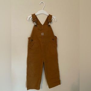 Carhartt Brown Toddler Canvas Overalls Bibs Size 2T